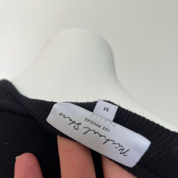 Michael Stars Natalie Square Neck ribbed ruched midi dress - Picture 11 of 16